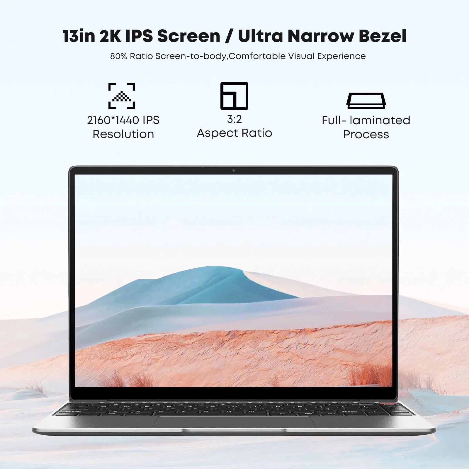 Gemibook 13" Laptop,256Gb SSD 8GB RAM,J4125 Intel® UHD Graphics 600(Up to 2.5Ghz),Windows 10 Notebook Gaming Computer,2160*1440 IPS Display,Wi-Fi,Bluetooth 5.1,Full Metal