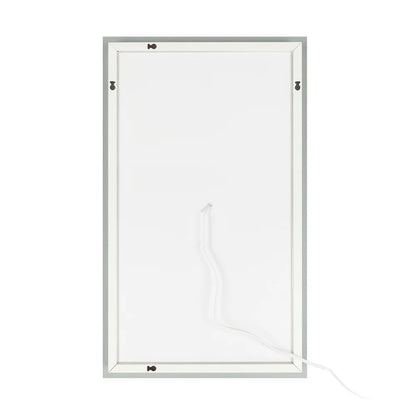Wall Mounted Lighted Vanity Mirror LED Bathroom Mirror anti Fog and IP67 Waterproof, Rectangle 40"X24" Silver - Design By Technique