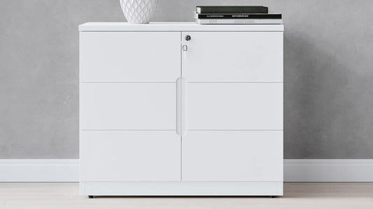 Hayes Modern 2 Door Storage Printer Cabinet - White - Design By Technique