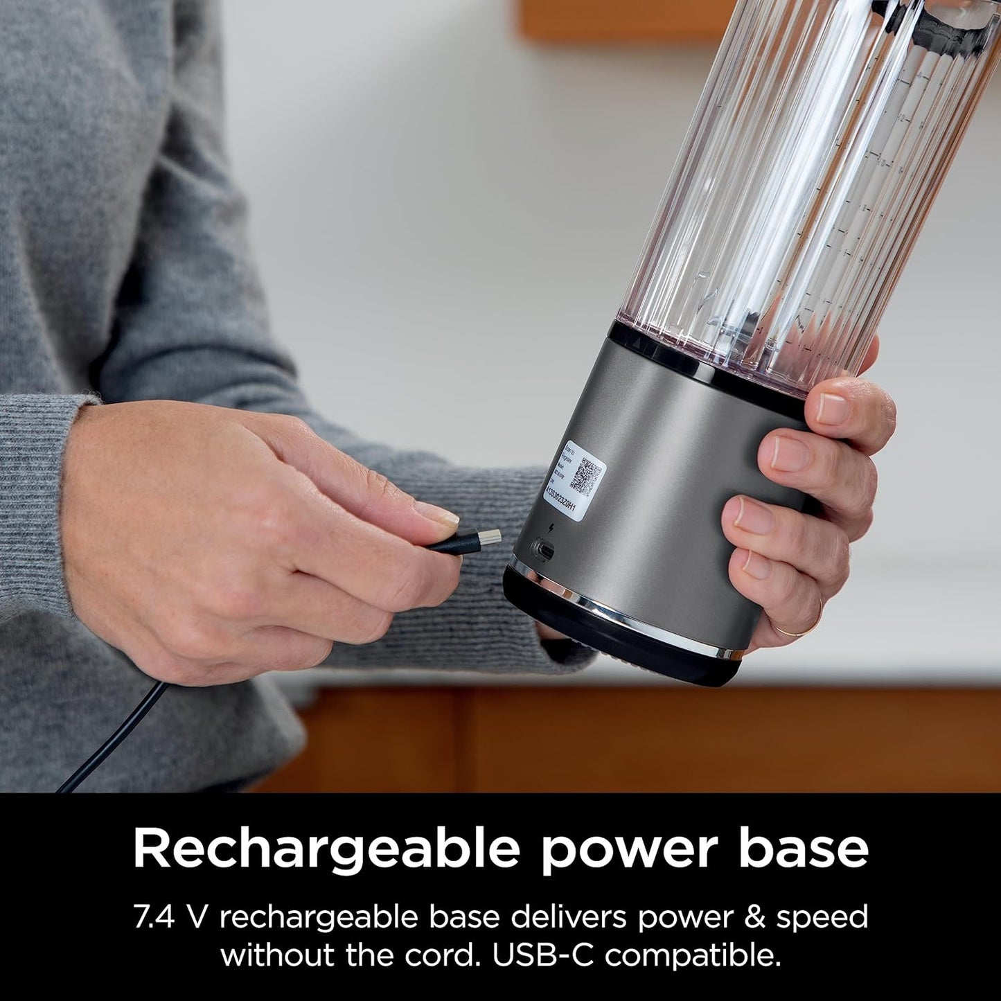 BC151BK Blast Portable Blender, Cordless, 18Oz. Vessel, Personal Blender-For Shakes & Smoothies, BPA Free, Leakproof-Lid & Sip Spout, USB-C Rechargeable, Dishwasher Safe Parts, Black