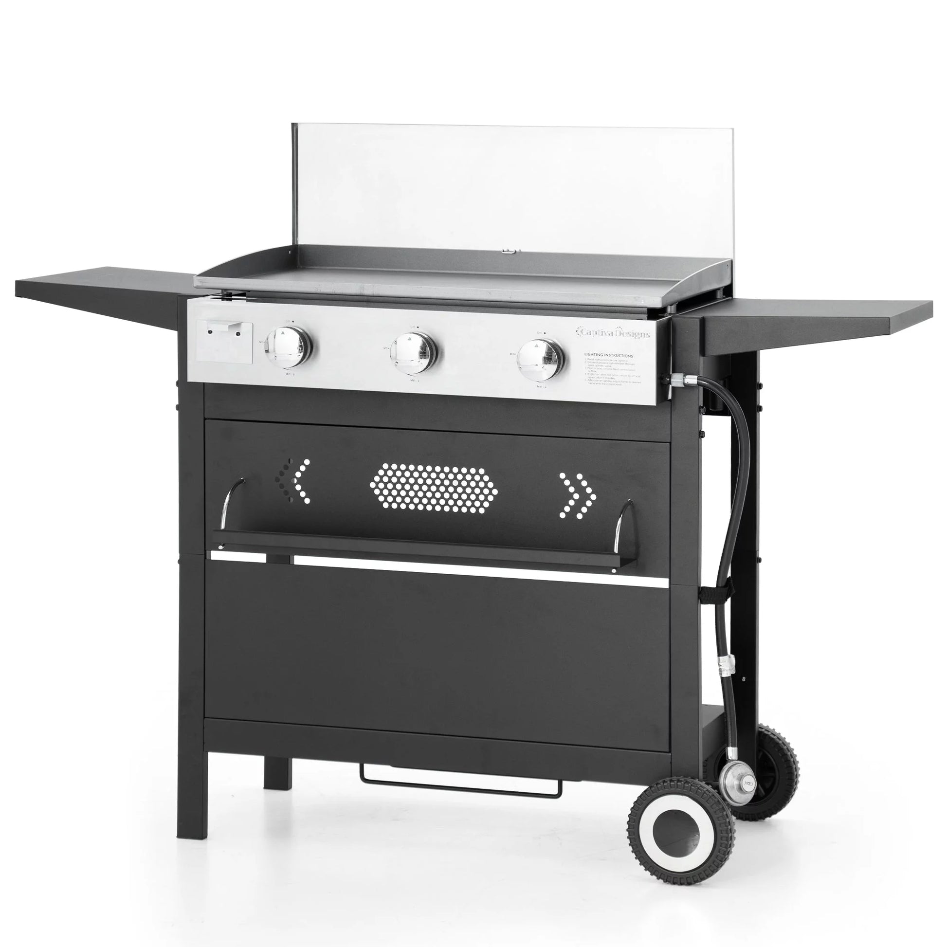 3-Burners Gas Griddle Portable Flat Table Top BBQ Grill 33,000 BTU