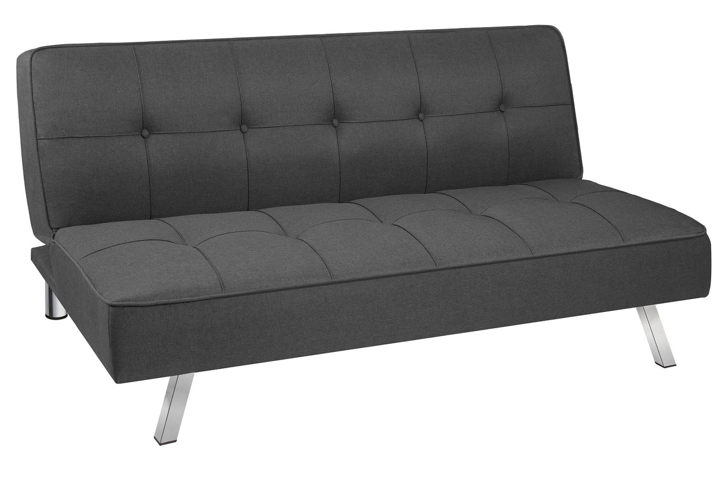Modern Convertible Fabric Futon Sofa Bed, Gray - Design By Technique