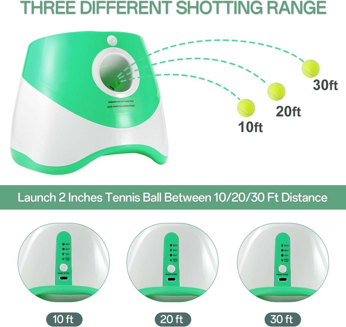 Automatic Dog Ball Launcher, with 12 Tennis Ball 3 Adjustable Distances Settings, Rechargeable Ball Laucher for Dogs,Interacive Dog Toys Indoor Outdoor Thrower Machine Perfect for Small Dogs