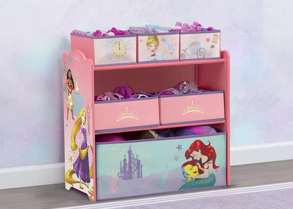 Design & Store 6 Bin Toy Storage Organizer, Disney Princess