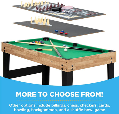 2X4Ft 10-In-1 Combo Game Table Set for Home, Game Room, Friends & Family W/Hockey, Foosball, Pool, Shuffleboard, Ping Pong, Chess, Checkers, Bowling, and Backgammon