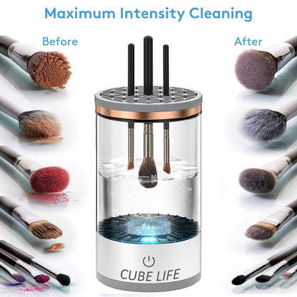 Electric Makeup Brush Cleaner, Fast Makeup Brush Cleaner Machine with Makeup Brush Cleaning Mat, Beauty Blender Cleaners for All Size Makeup Brush, Great Gift for like Makeup Friends