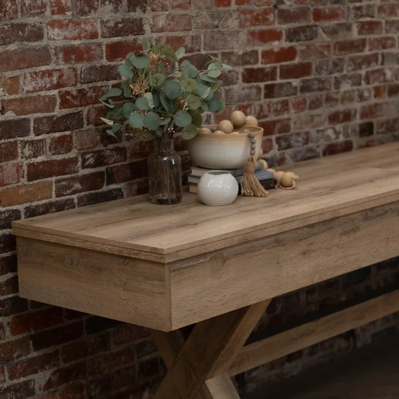 White Oak LED Shuffleboard Table with Buffet Top