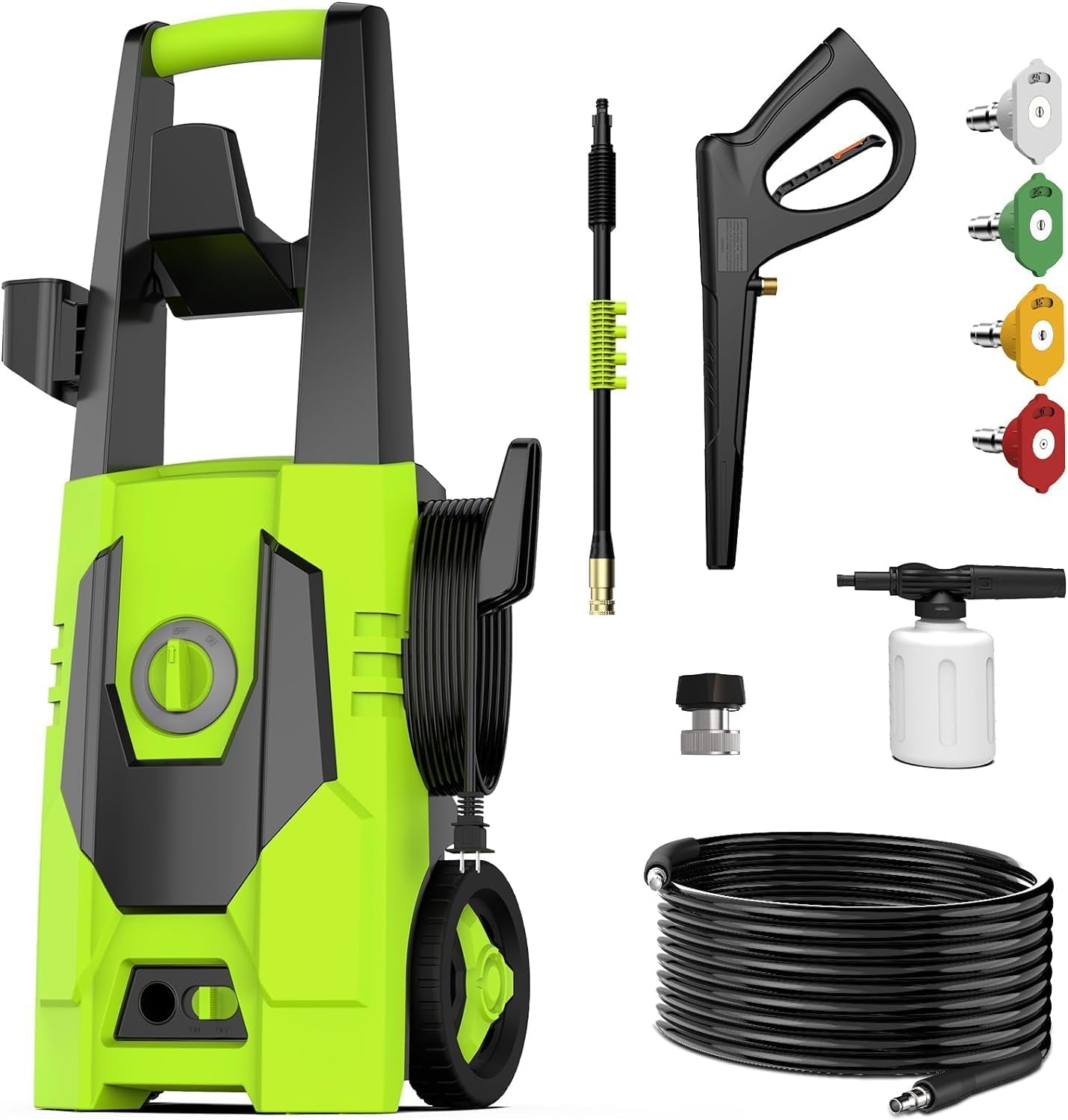 Electric Pressure Washer - 4500PSI Max 3.1 GPM Power Washer with 35FT Power Cord, 20FT Hose, Soap Tank, High Pressure Washer Electric Powerd Car Cleaning for Garden, Patios, Yard