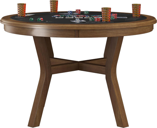 Furniture Cooper Convertible Wood 47 Inch Poker Game Table, Brown