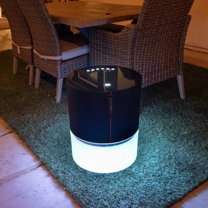 Nova Outdoor Side Table W/Built-In Speaker System, RGB Light Ring Mood Lighting & Wireless Charging