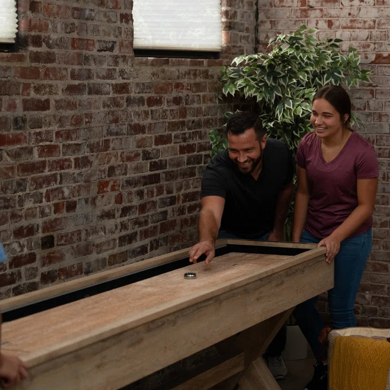 White Oak LED Shuffleboard Table with Buffet Top