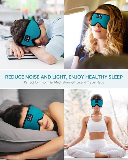 Sleep Headphones 3D Bluetooth 5.2 Headband Sleep Mask, Wireless Sleeping Headphones Music Earbuds Eye Mask for Side Sleepers Travel with Speakers Cool Gadgets Gifts