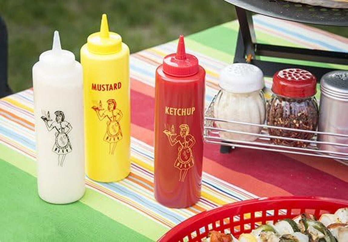 3-Piece Nostalgia Squeeze Bottle Set, 12-Ounce