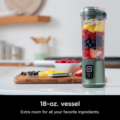 BC151EM Blast Portable Blender, Cordless, 18Oz. Vessel, Personal Blender-For Shakes & Smoothies, BPA Free, Leakproof-Lid & Sip Spout, USB-C Rechargeable, Dishwasher Safe Parts, Forest Green