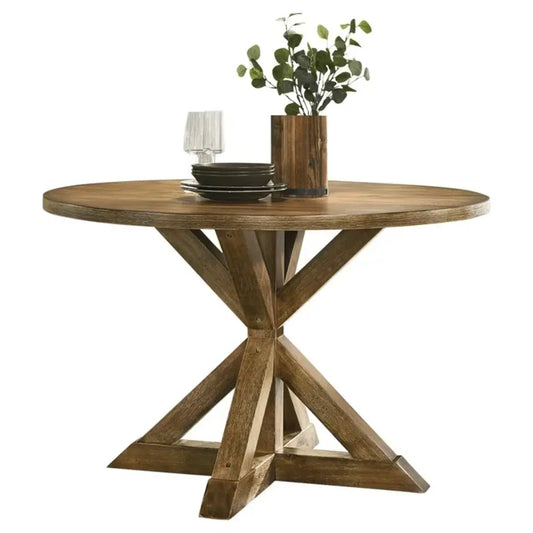 Ebbert round Solid Wood Base Dining Table