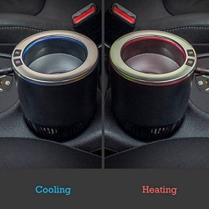 2-In-1 Car Cup Cooler Warmer Smart Temperature Control Travel Coffee Car Cup Holder， Smart Car Tumbler Holder Suitable for Coffee, Baby Bottles, Water, Tea, Drinks(Black and Silver)