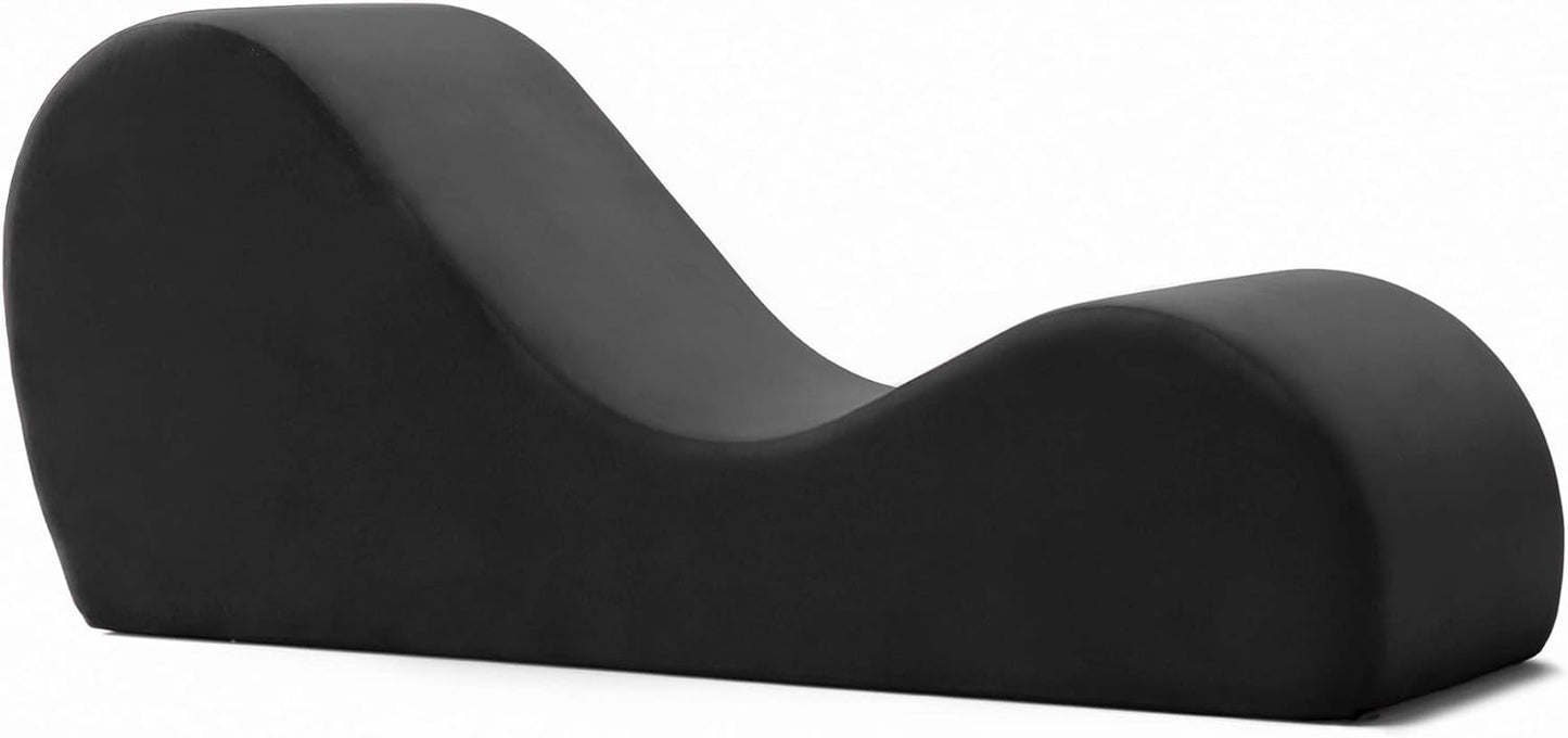 Sleek Chaise Lounge for Yoga-Made in the Usa-For Stretching, Relaxation, Exercise & More, 60D X 18W X 26H Inch, Black