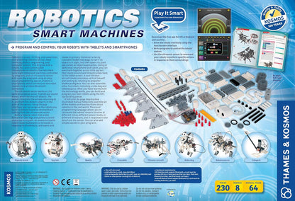 | Robotics Smart Machines | Robotics for Kids 8 and up | STEM Kit Builds 8 Robots | Full Color Manual to Help with Assembly | Requires Tablet or Smartphone | Parents' Choice Gold Award