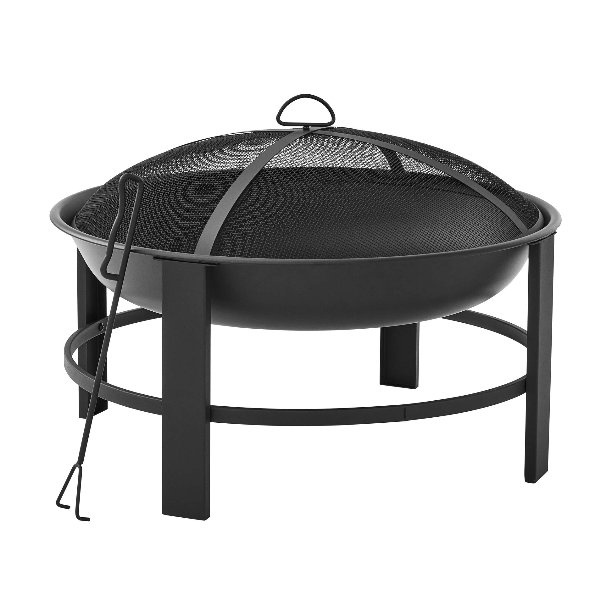 28" round Wood Burning Fire Pit, Steel Frame - Design By Technique