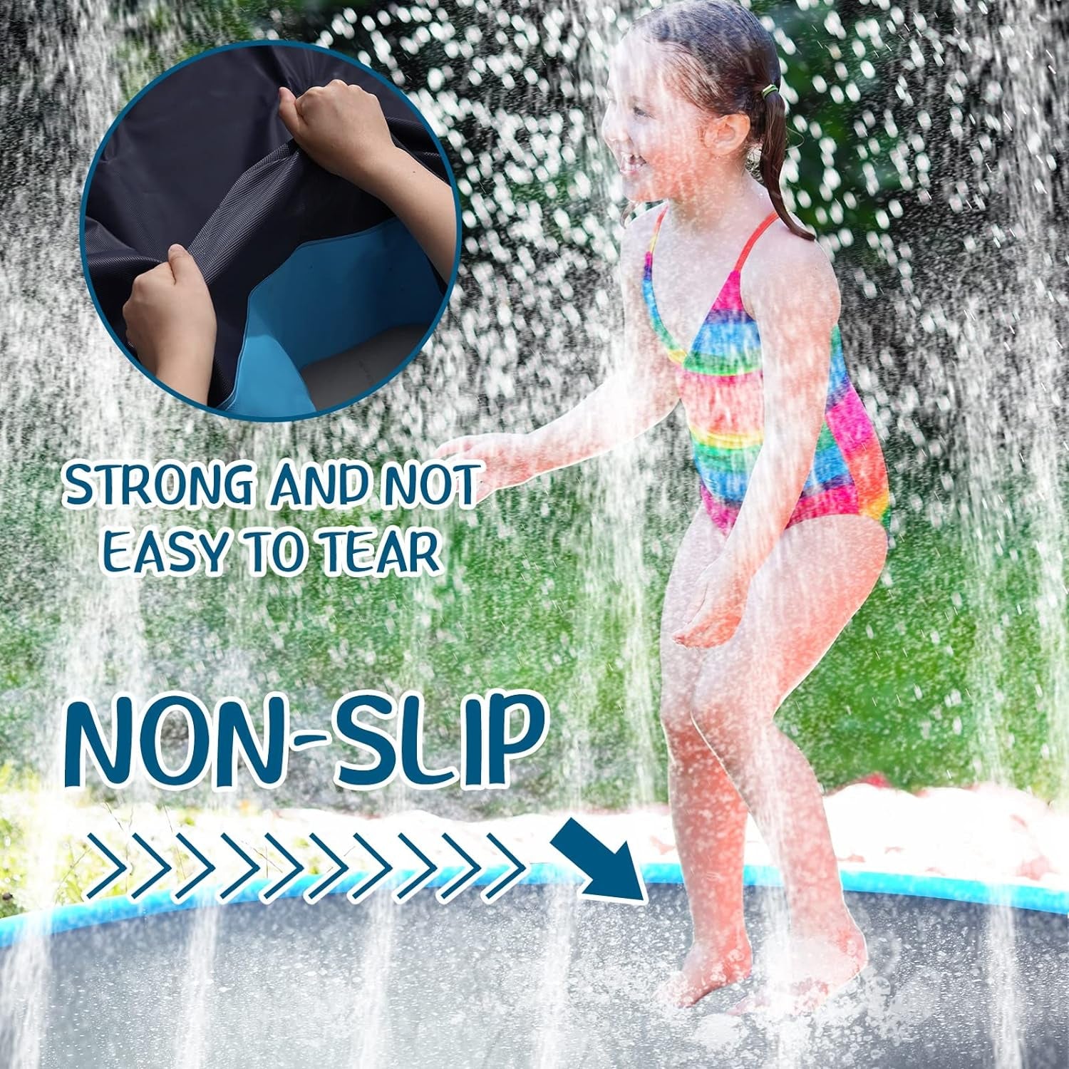 12 Ft Extra Large Non Slip Splash Pad 144" for Adult Kids and Dog Giant Thicken Sprinkler Pool Summer Outdoor Toys Fun Backyard Fountain Play Mat for Family Pet Dog(Classic Style)