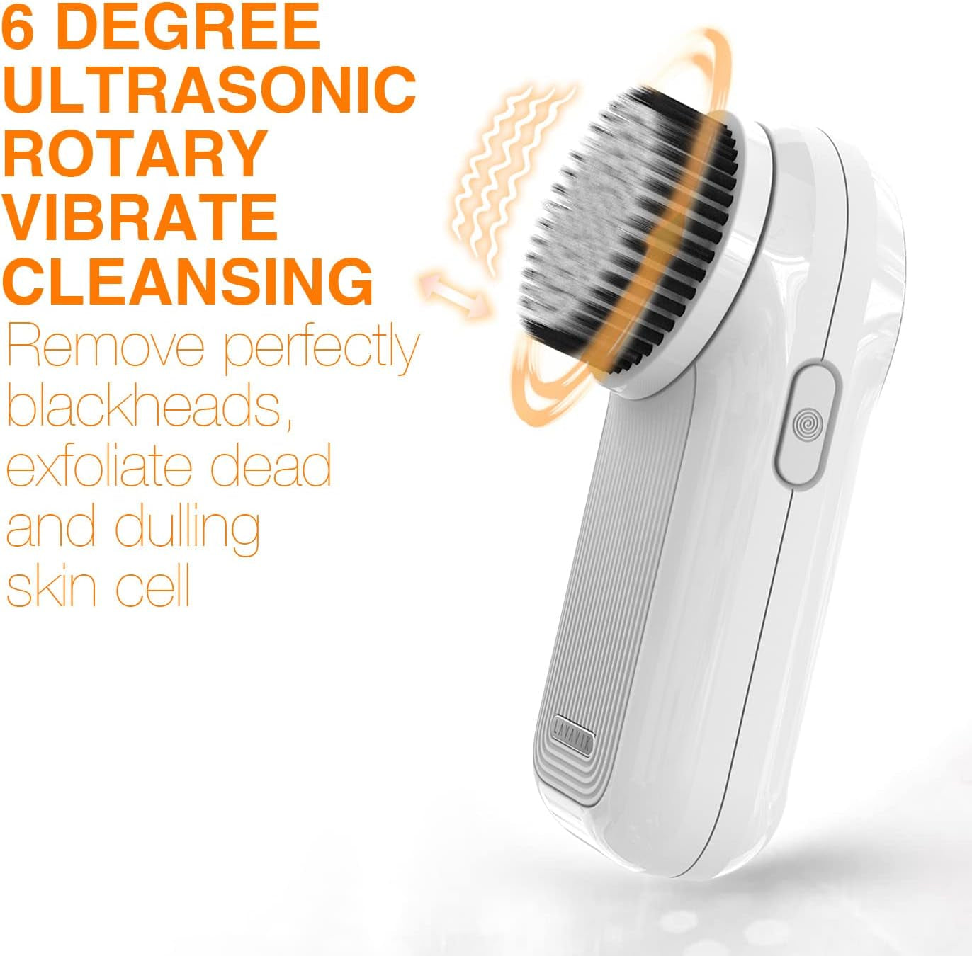 Sonic Facial Cleansing Brush, Electric Face Scrubber for Women Waterproof Rechargeable for Deep Cleaning Gentle Exfoliating Massaging, Powered Facial Cleaning Machine with 2 Brushes