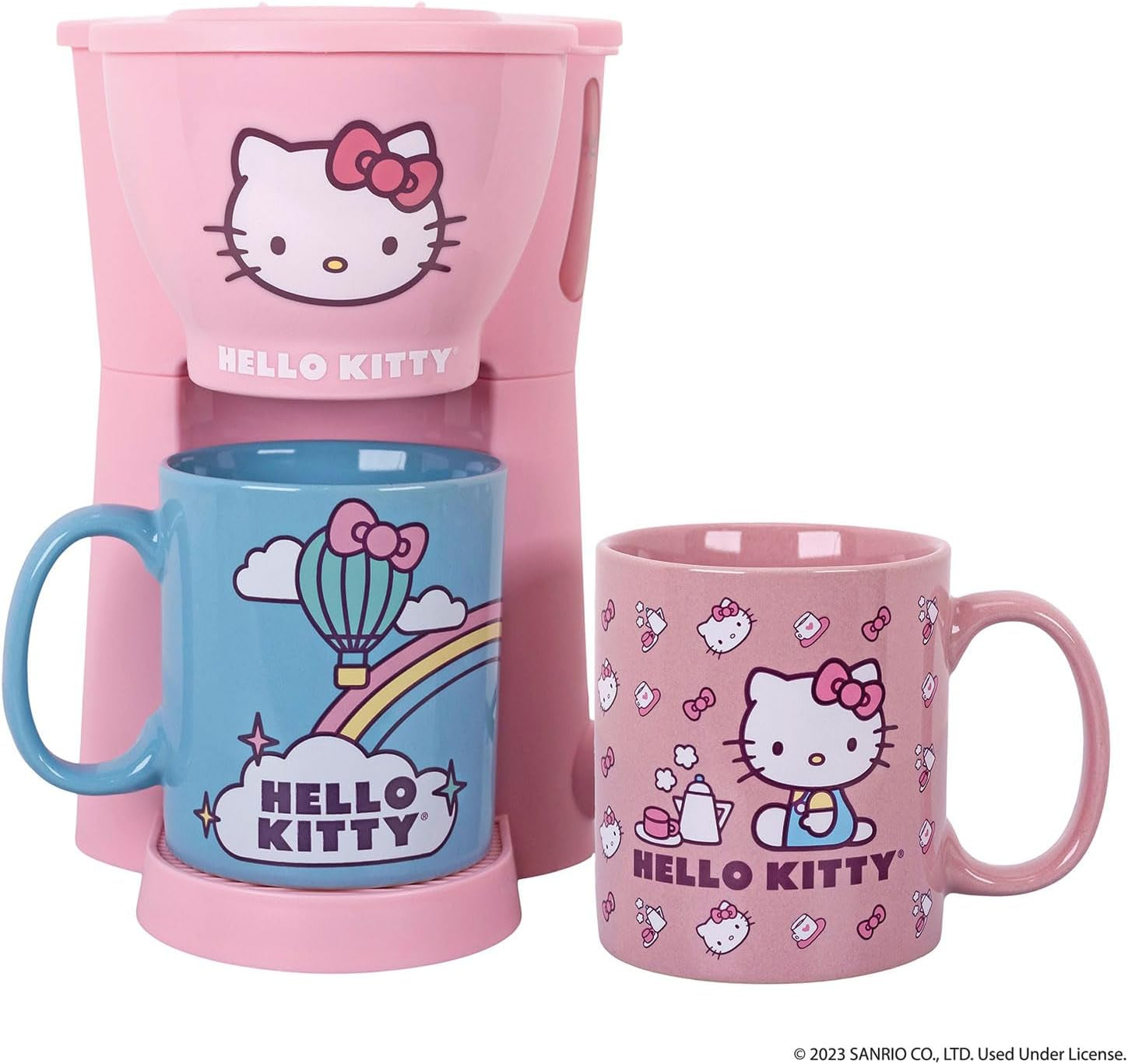 Hello Kitty Coffee Maker Gift Set with 2 Mugs