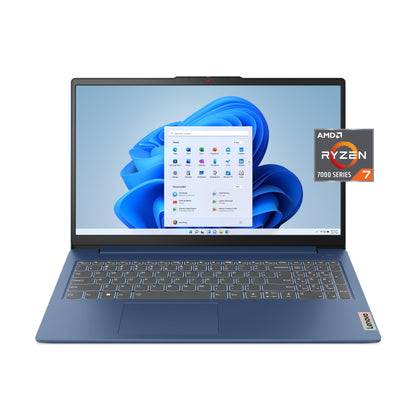 Ideapad Slim 3 15.6 Inch FHD IPS Touch Laptop AMD Ryzen 7-7730U 16GB RAM 512GB SSD Abyss Blue