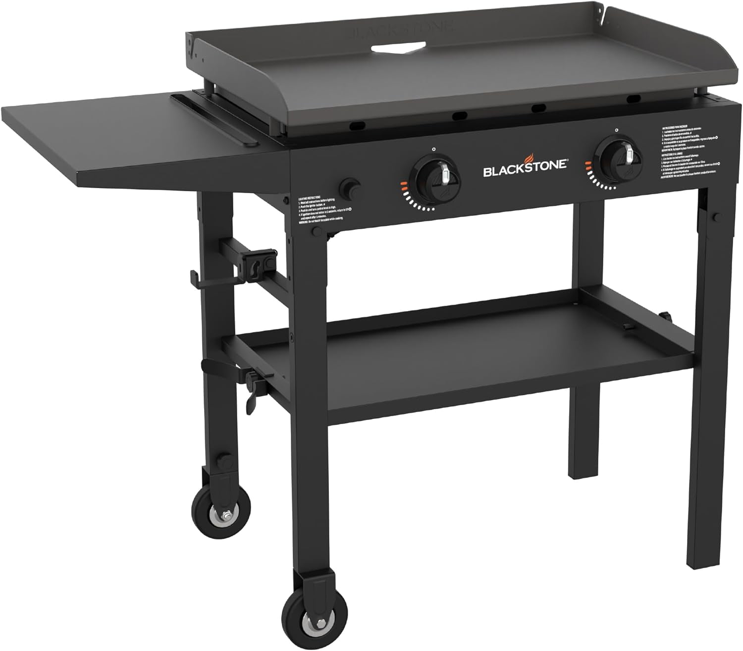 Flat Top Gas Grill Griddle 2 Burner Propane Fuelled Rear Grease Management System, 1517, Outdoor Griddle Station for Camping, 28 Inch