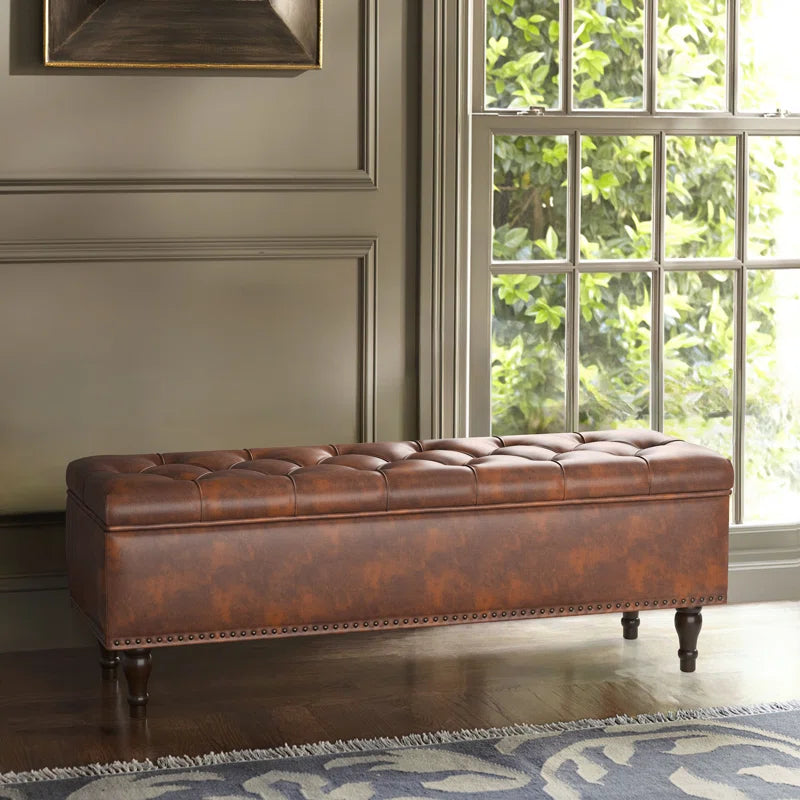 Arlecia Faux Leather Upholstered Storage Bench