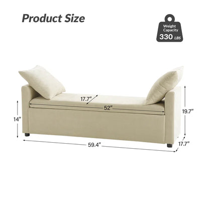 Aristides Polyester Upholstered Storage Bench