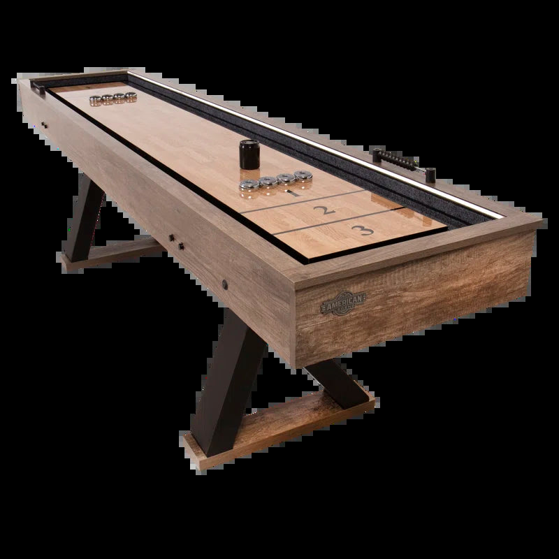 Kirkwood 9' LED Shuffleboard Table with Bonus Bowling Game