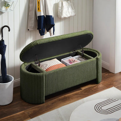 Nikoma Corduroy Upholstered Storage Bench