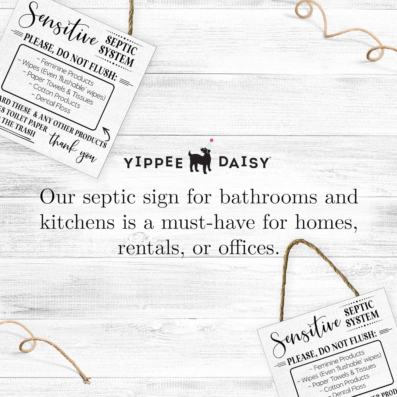 Sensitive Septic System Sign Great for Bathroom Sink Rental House Garage Cafe Bar Decor Sign Modern Farmhouse Decor Cute Wall Art Gift for Men and Women - Design By Technique