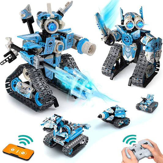 5 in 1 STEM Robot Toy Building Kit, Erector Set for Boys 8-14 Years Old, 398Pcs App & Remote Control Blocks DIY Engineering Robotics for Kids, 6 7 9 10 11 12+ Boys & Girls Birthday Gifts Ideas