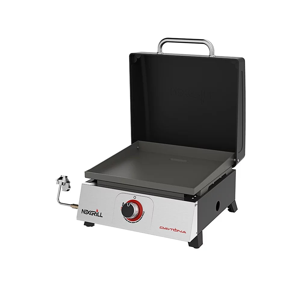 Daytona 1-Burner Propane Gas Tabletop Grill with Hot Rolled Steel Griddle Top