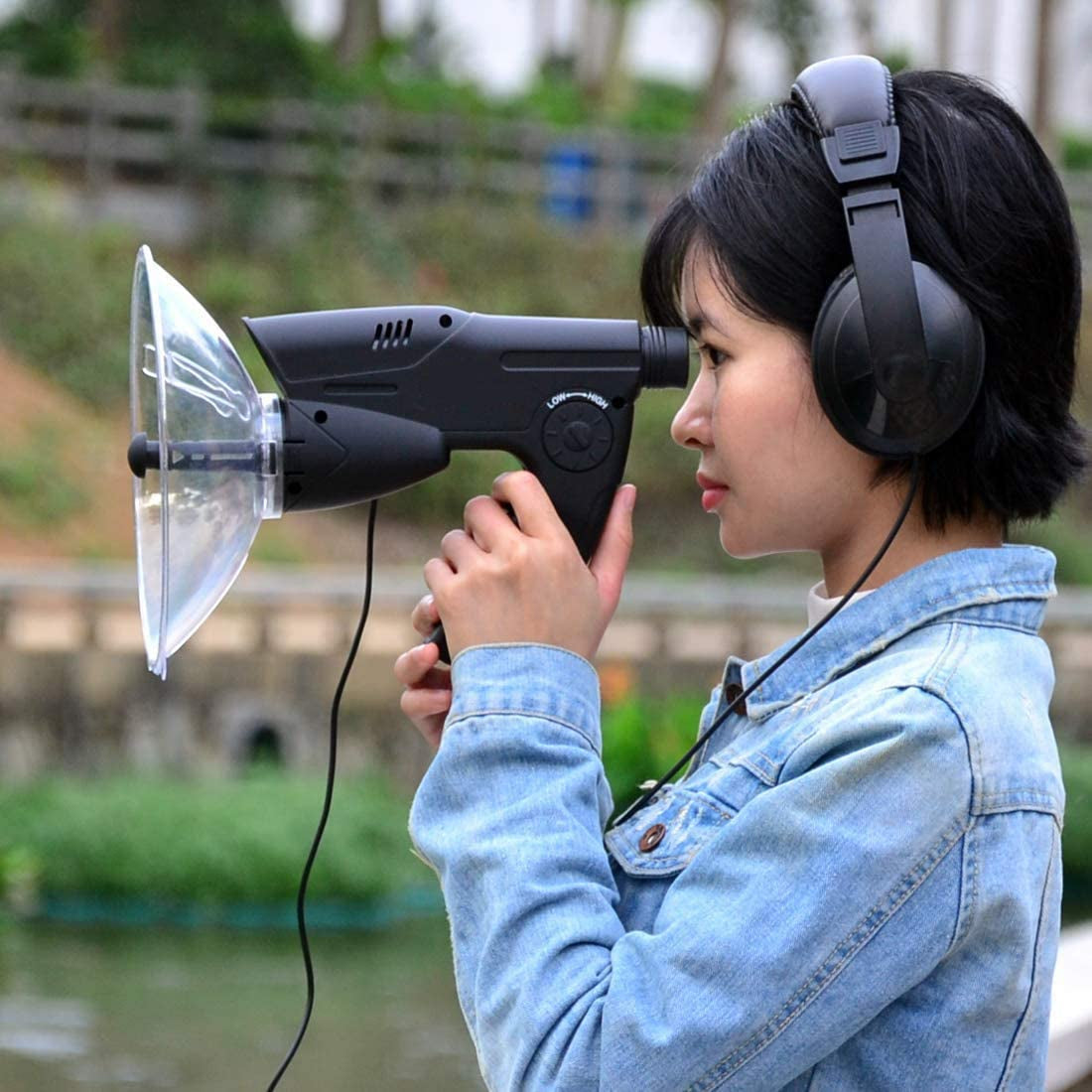 Listening Device, Scientific Explorer Parabolic Microphone Bionic Ear Electronic Observing Listening Device Digital Device Nature Observing and Listening Device (Headphone Included)