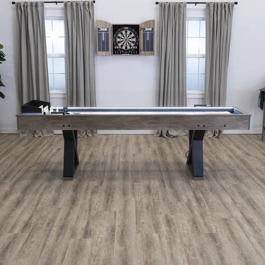 Kirkwood 9' LED Shuffleboard Table with Bonus Bowling Game