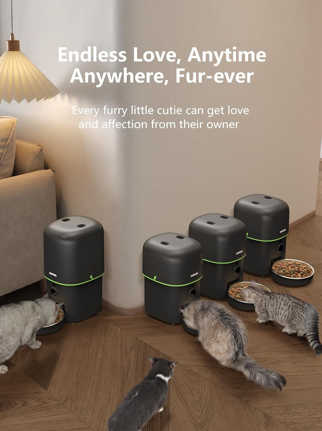 Automatic Cat Feeders with Camera - 5G Wifi App Control 1080 HD Video with Night Vision, 2-Way Audio 2L/4L Cat Food Dispenser Easy to Use and Clean, Timed Pet Feeder Also for Dogs