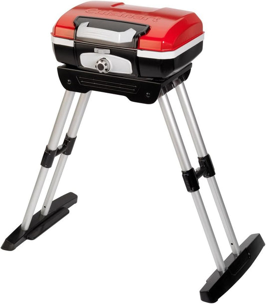CGG-180 Petit Gourmet Portable Gas Grill with Versastand, Red