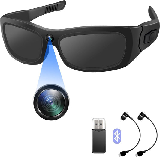 Camera Glasses HD 1080P Sports Sunglasses Camera Video Glasses Support Take Videos/Photos for Indoor/Outdoor Activities