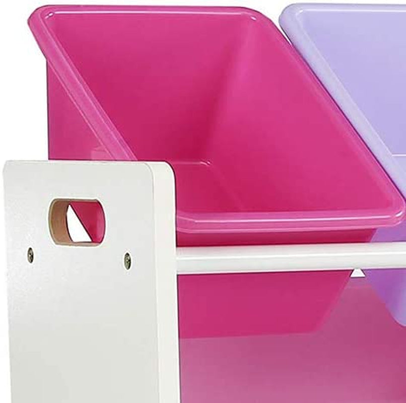 , White/Blue/Pink/Purple Extra-Large Toy Organizer, 16 Storage Bins