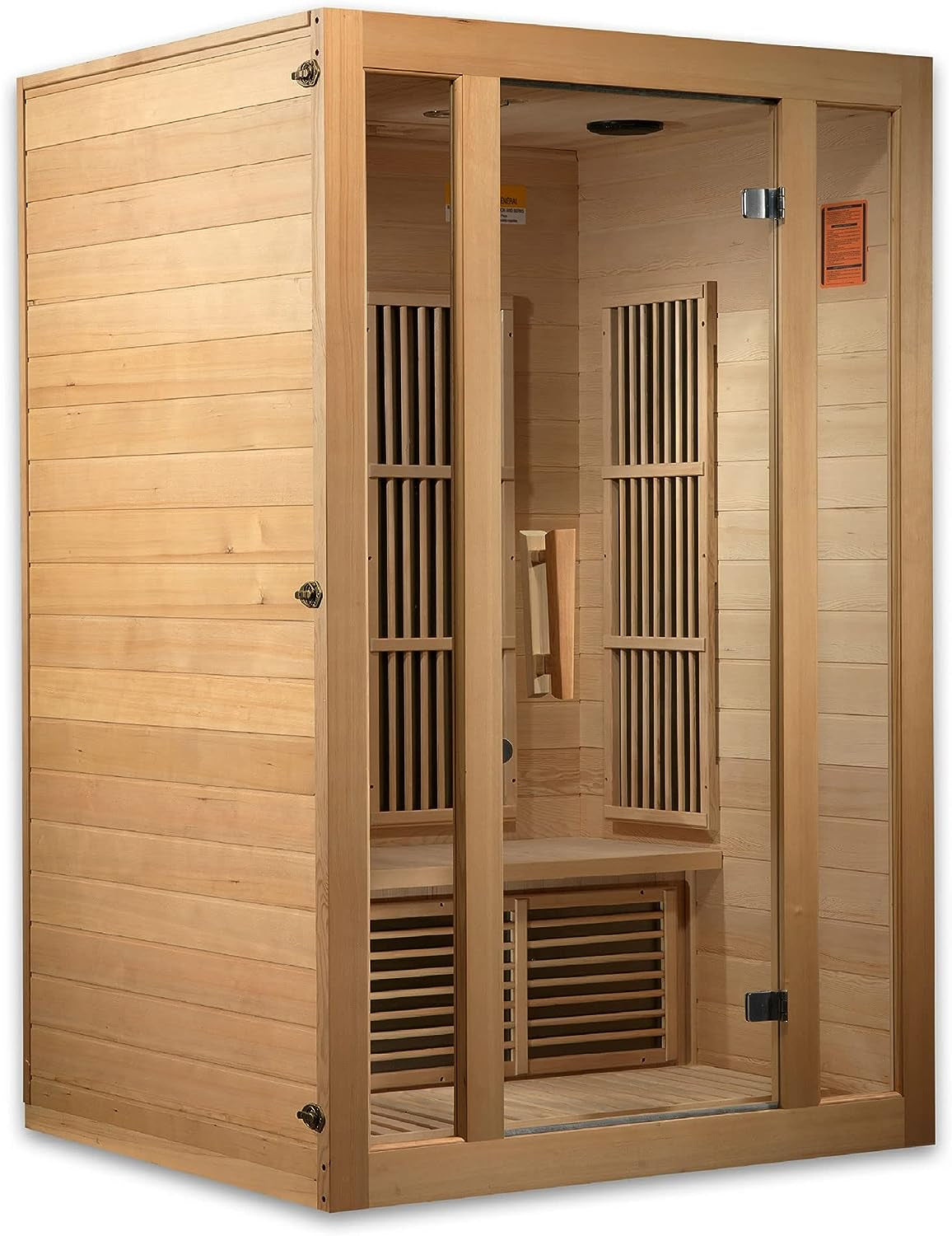 MX-J206-01 Seattle Carbon Far Infrared Sauna for 2 Persons, Hemlock Wood