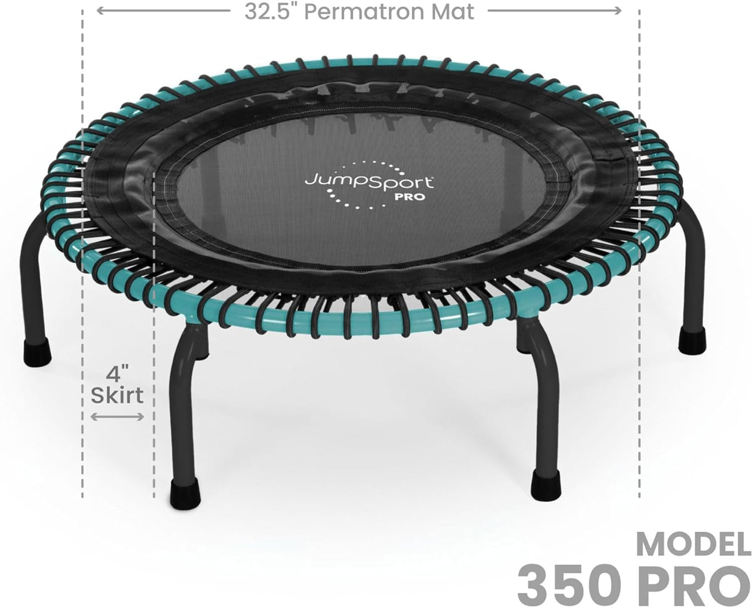 350 PRO Indoor Heavy Duty Fitness Trampoline, 39-Inch | 36 Premium Endurolast 4 Elastic Cords | Customized Bounce with 7 Settings | 300 Lb Wt. Rating | 60-Day Free Trial to 350+ Videos