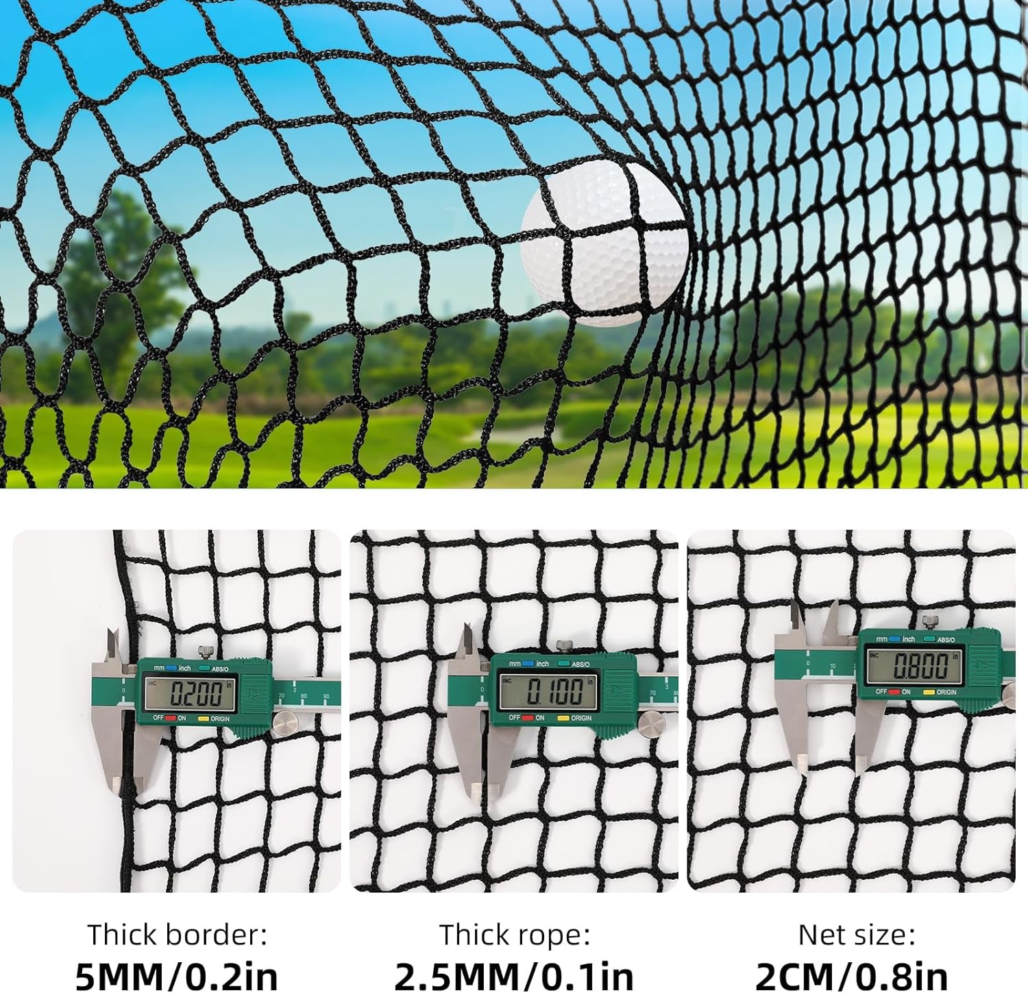 10X10X10Ft Golf Net without Frame, Golf Batting Cage Net with Quick Installation Tool and Rope, Golf Practice Net for Indoor, Outdoor, Ceiling, Garage, Driver, Golf Simulator, Impact Screen