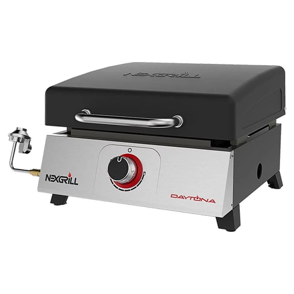 Daytona 1-Burner Propane Gas Tabletop Grill with Hot Rolled Steel Griddle Top