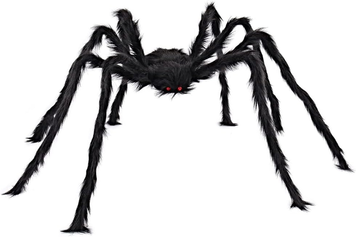 5 Ft. Halloween Outdoor Decorations Hairy Spider,Scary Giant Spider Fake Large Props for Yard Party Decor, Black