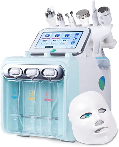 Hydrogen-Oxygen Facial Machine – a 7 in 1 Multifunctional Hydra Face Care Device for Skin Moisturizing – a Professional Vacuum Cleaning Jet for Home and Beauty Salon