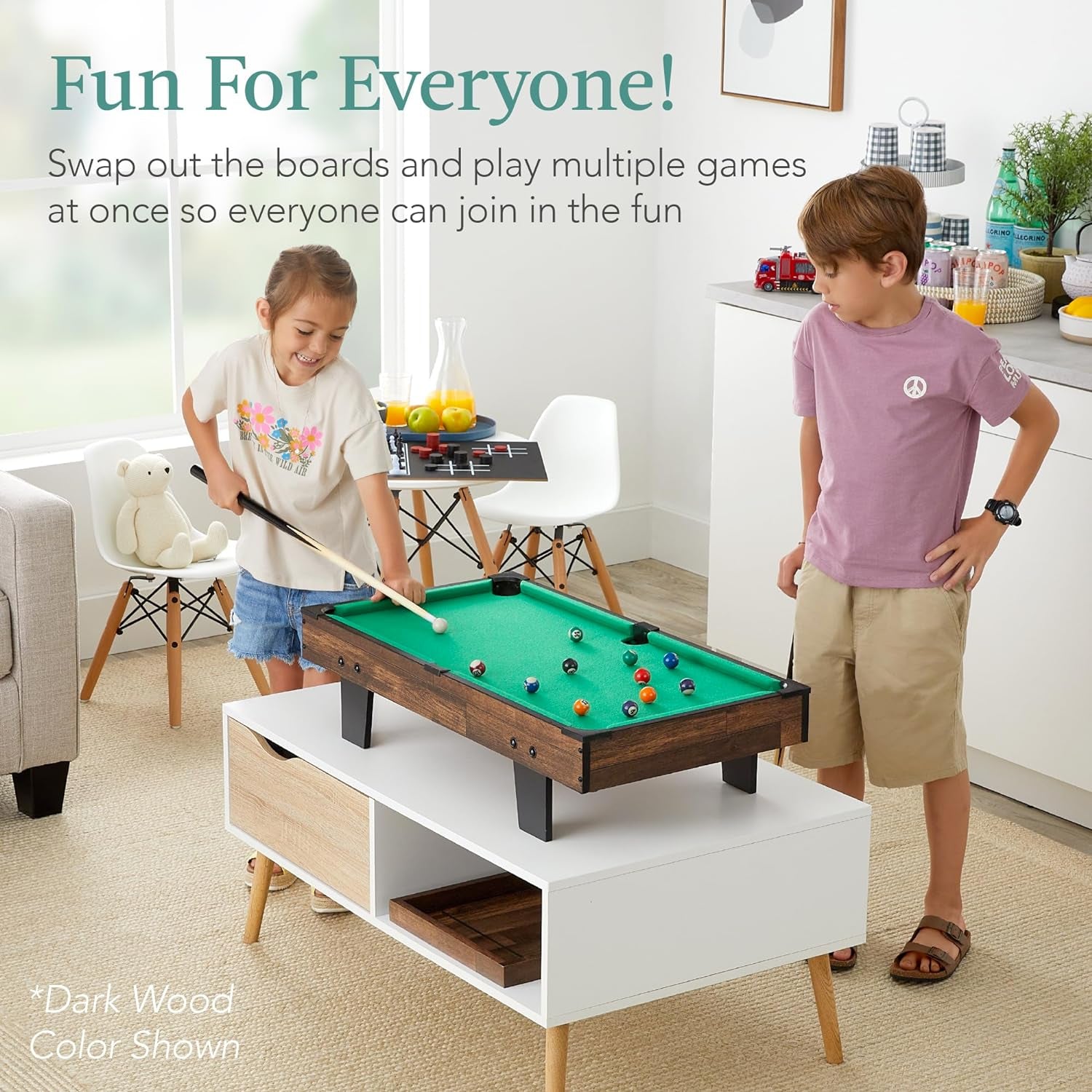 11-In-1 Kids Combo Game Table Set for Home, Game Room W/Ping Pong, Foosball, Table Hockey, Chess, Checkers, Shuffleboard, Bowling, 5 Accessory Bags