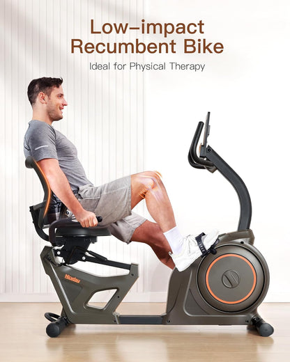 Recumbent Exercise Bike, Indoor Recumbent Exercise Bike for Home with 400LBS Capacity, High-End Stationary Bike with Smart Bluetooth