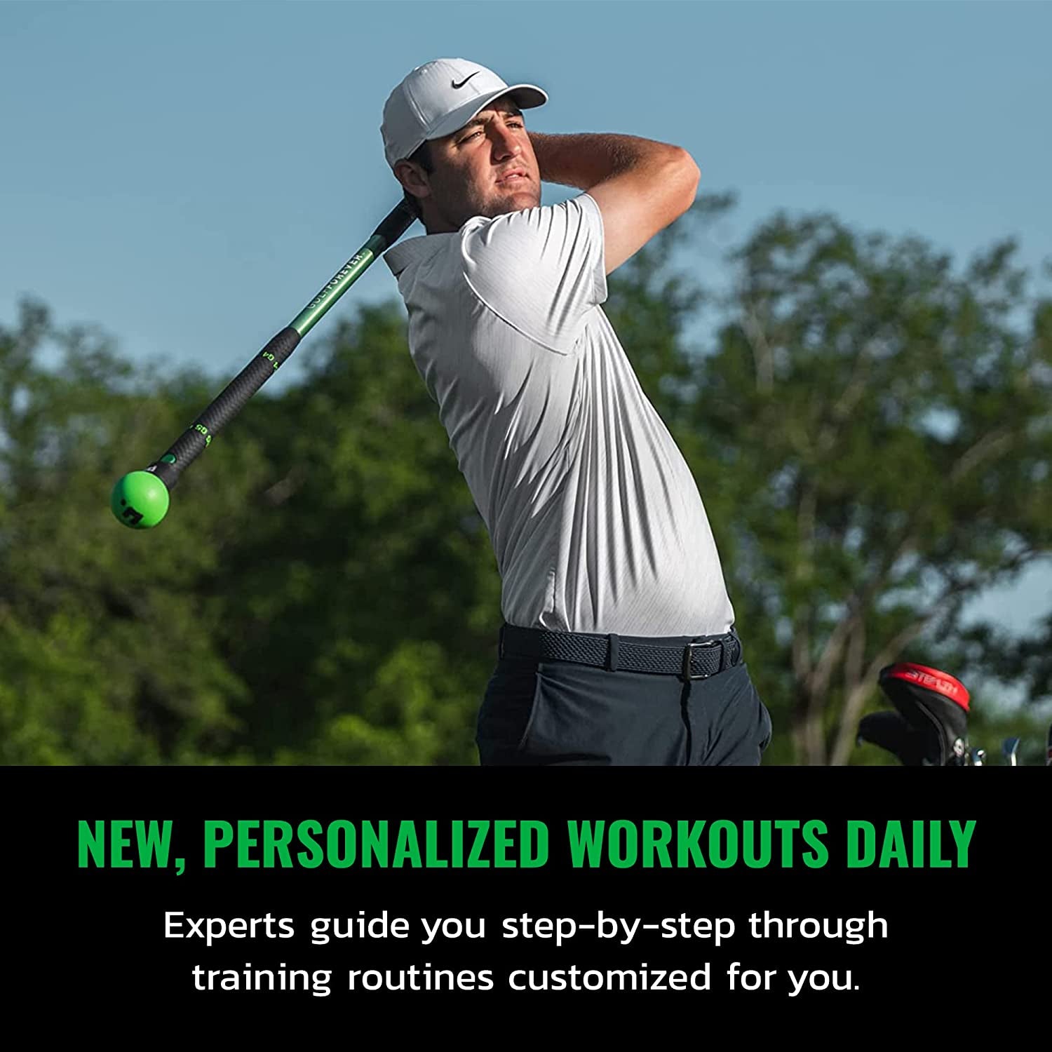 Golf Swing Trainer Aid as Seen in Netflix - Full Swing | Official Golf Fitness System of PGA Tour | Premium Golf Training Equipment Proven by Scottie Scheffler to Improve Swing Posture